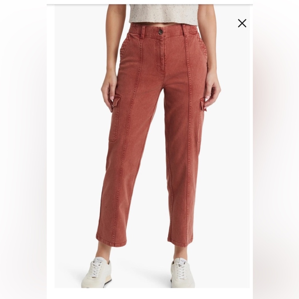 TREASURE & BOND. Rust Red Cropped Pants